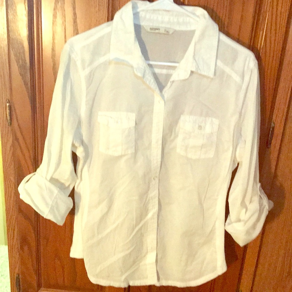 Old Navy brand, white button up shirt size xl